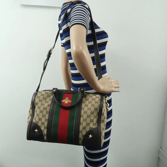 GUCCI Boston Brown Cloth Satchel 818-040225 - Picture 12 of 12